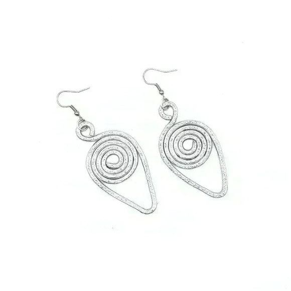 Artisan Jewelry - Silver Vortex Earrings